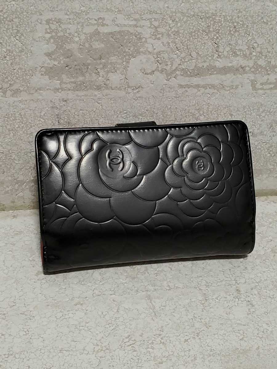 美品 CHANEL シャネル カメリア 二つ折り財布 花 型押し 的詳細資料