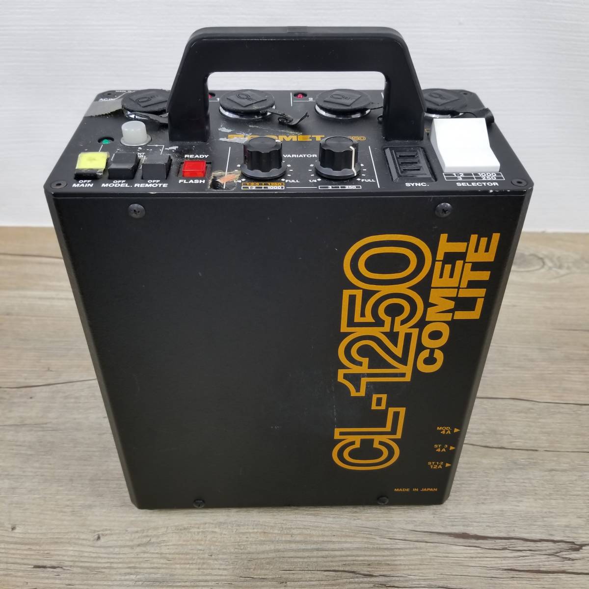 1円~ 【発光確認済】 COMET コメット CL-1250 ジェネレーター ストロボ 2灯セット ケース付き ハロゲン ヱOA4