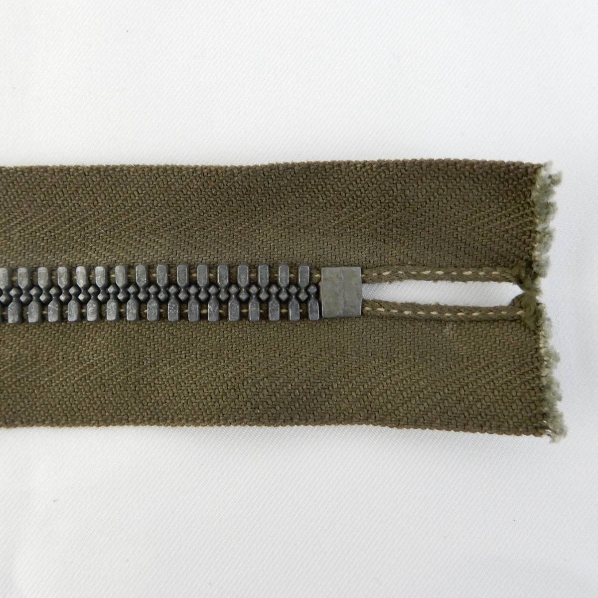 CROWN Zipper Double Tab 1950s OLIVE Deadstock Made in USA ② Vintage