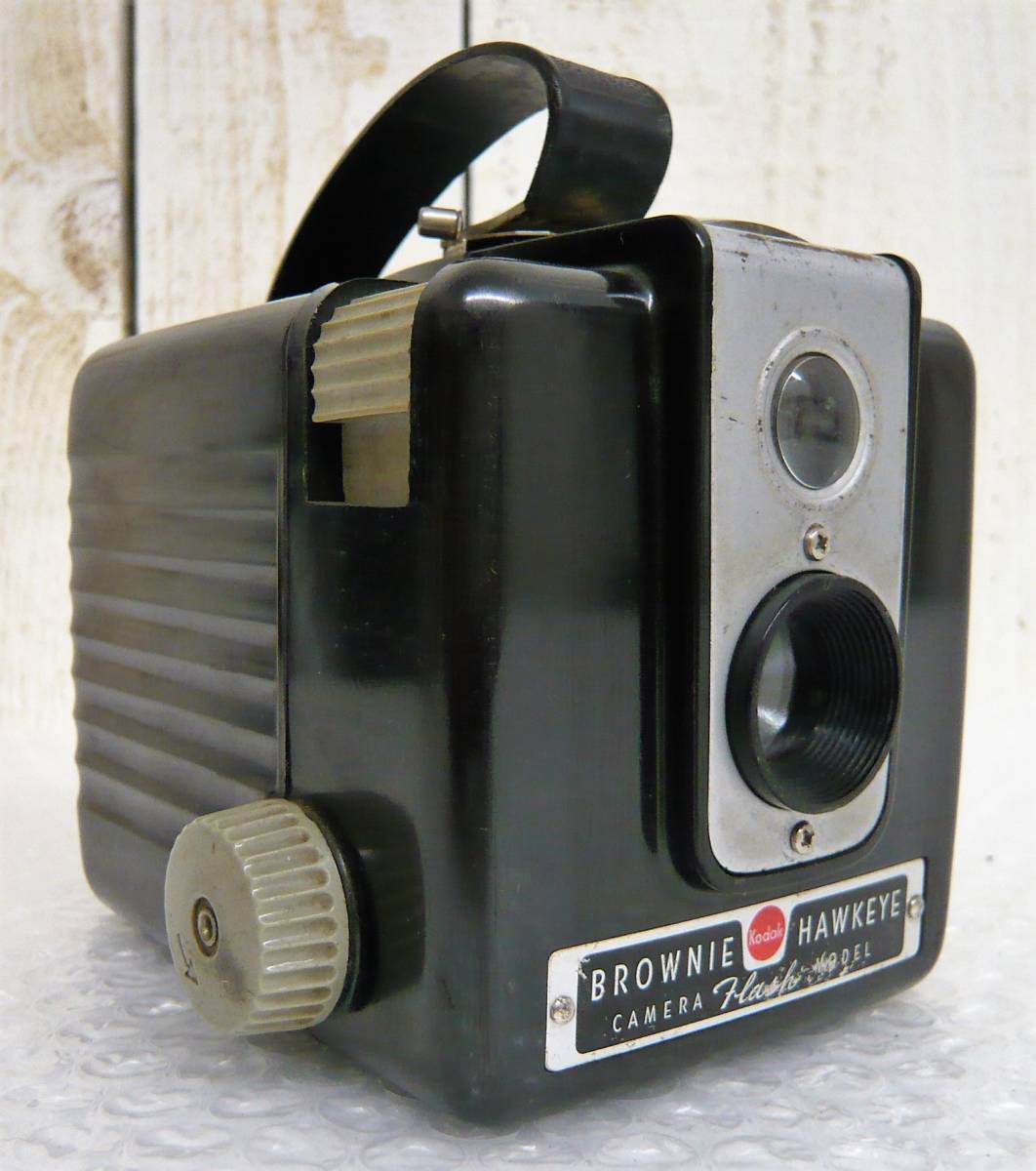 昭和レトロ 当時物 RETRO CAMERA KODAK コダック フイルムカメラボックスカメラ BROWNIE HAWKEYE FLASH MODEL ケース付 Made in USA_画像1