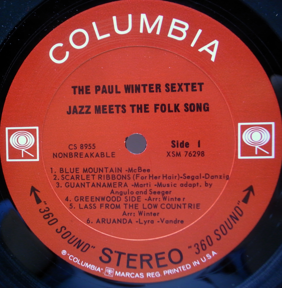 良好!! 初版 黒文字 2eye US 完全オリジナル PAUL WINTER SEXTET Jazz Meets The Folk Song ('64 Columbia) 1st Black Lettering Label_画像3