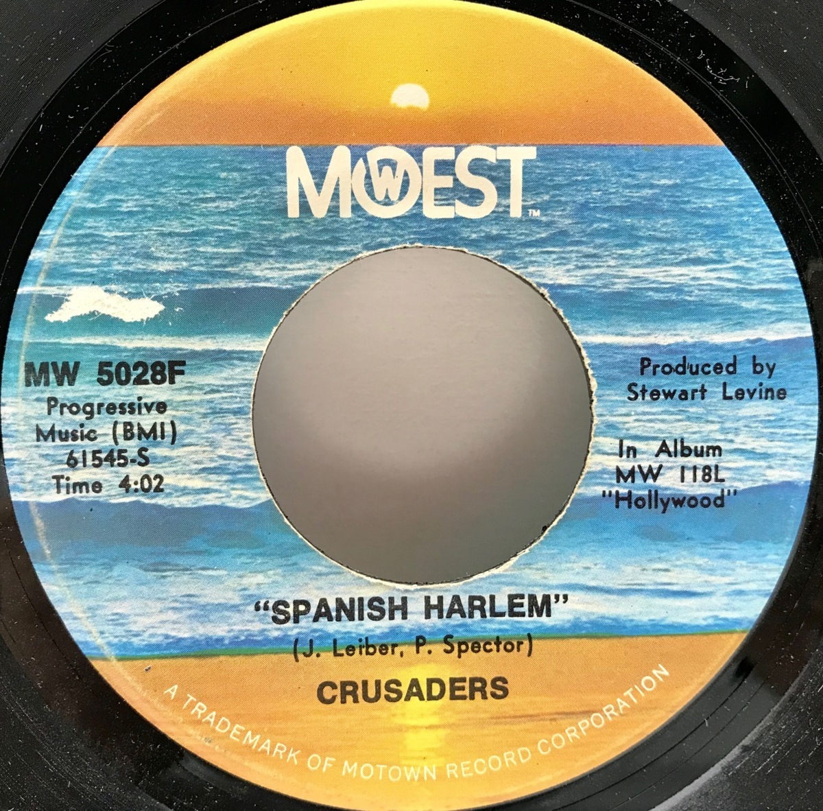 良好！7インチ USオリジナル CRUSADERS Spanish Harlem / Papa Hooper's Barrelhouse Groove ('72 Mowest) BEN E. KING 名曲カヴァー 試聴_画像1