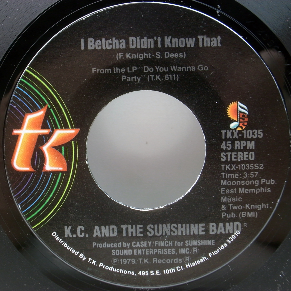 美盤!! 7インチ USオリジナル K.C. & THE SUNSHINE BAND Please Don't Go / I Betcha Didn't Know That ('79 T.K.) 哀愁ミディアム 45RPM._画像2