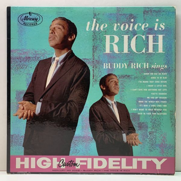 良好盤!! USオリジナル MONO 深溝 BUDDY RICH The Voice Is Rich ('59 Mercury) 独特の魅力に溢れた味わい深いリッチなヴォーカル作品_画像1