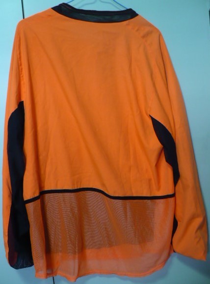  редкий предмет?2002-03NIKE( Nike Japan ) производства Голландия представитель 2 -слойный re year ( внутренний цельный ) игрок specification длинный рукав (H) форма L orange × чёрный 