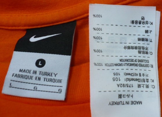 2010NIKE(ナイキジャパン)製オランダ代表Ｔシャツ　Ｌ　オレンジ×黒_画像3