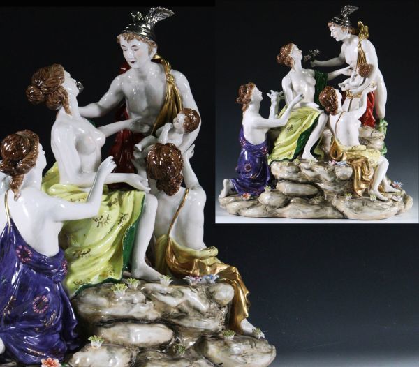 西洋アンティーク 陶器人形 フィギュリン マイセン ケンドラー 羊飼いシリーズ 某名家所蔵品[4467wp]_画像1