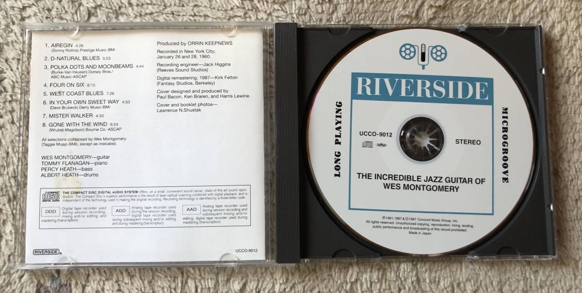 CD-July / 日 ユニバーサル_RIVERSIDE / THE INCREDIBLE JAZZ GUITAR OF WES MONTGOMERY_画像3