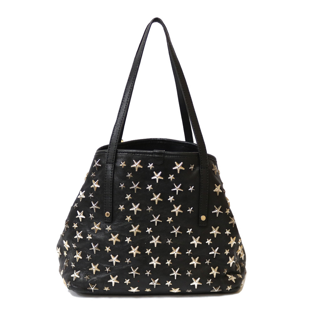 JIMMY CHOO ジミーチュウ ハンドバッグ レザー ブラック ブラック