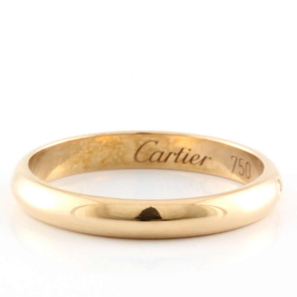 CARTIER カルティエ K18PG リング 指輪 ダイヤモンド 7号 #47 一粒