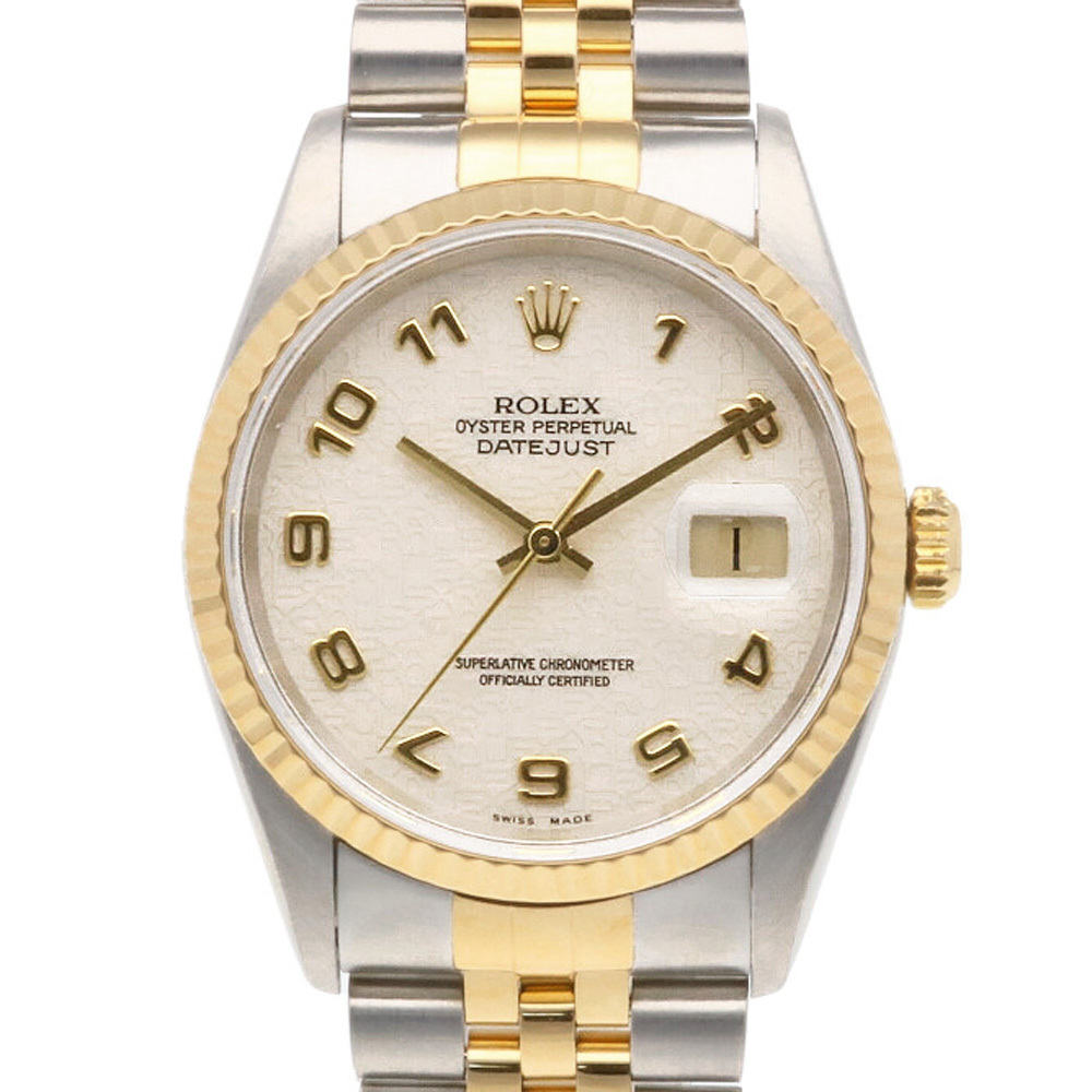 ROLEX ロレックス SS K18YG 腕時計 U番 1997年式 ホリコン デイトジャスト ステンレススチール K18イエローゴールド 16233【SH】 中古