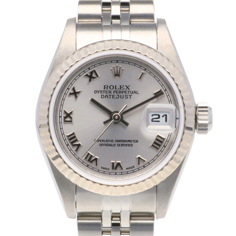 ROLEX ロレックス SS K18WG 腕時計 K番 2001年式 ローマ数字 デイトジャスト ステンレススチール K18ホワイトゴールド 79174【SH】 中古