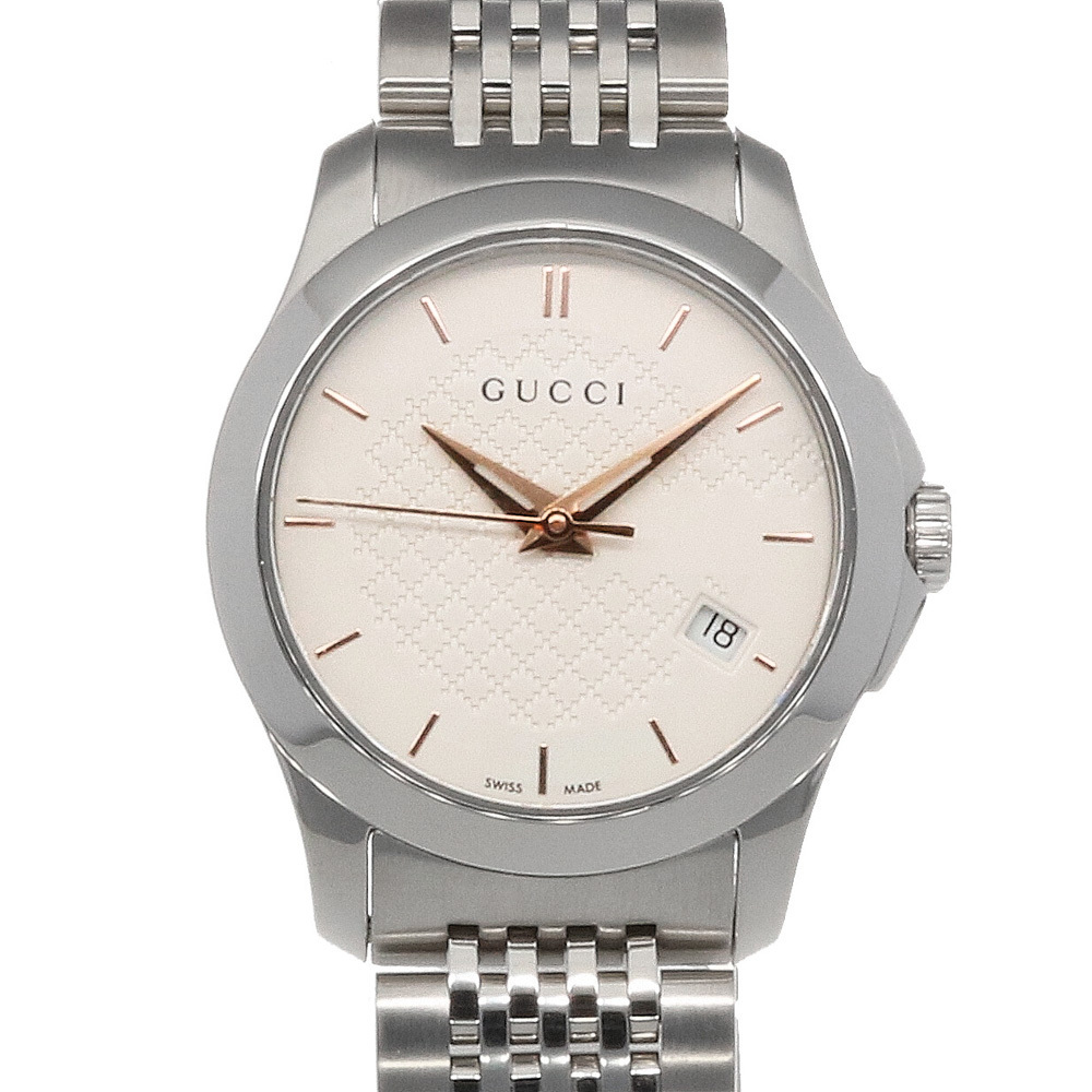 美品】GUCCI グッチ 腕時計 126.5 ラウンド Gタイムレス-