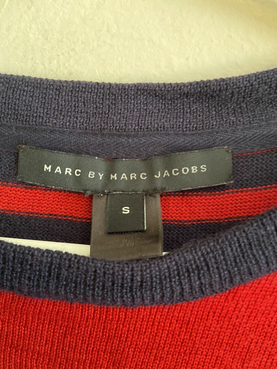 【送料無料】中古 MARC BY MARC JACOBS マークジェイコブス デザインセーター ボーダー ウール混 サイズS_画像2