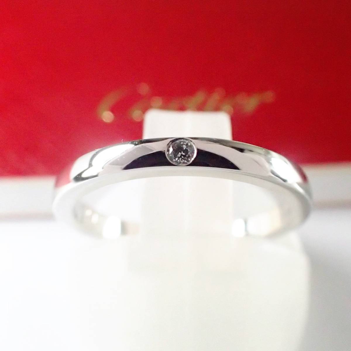 カルティエ Cartier Pt950 ダイヤ バレリーナ バンド リング 47号
