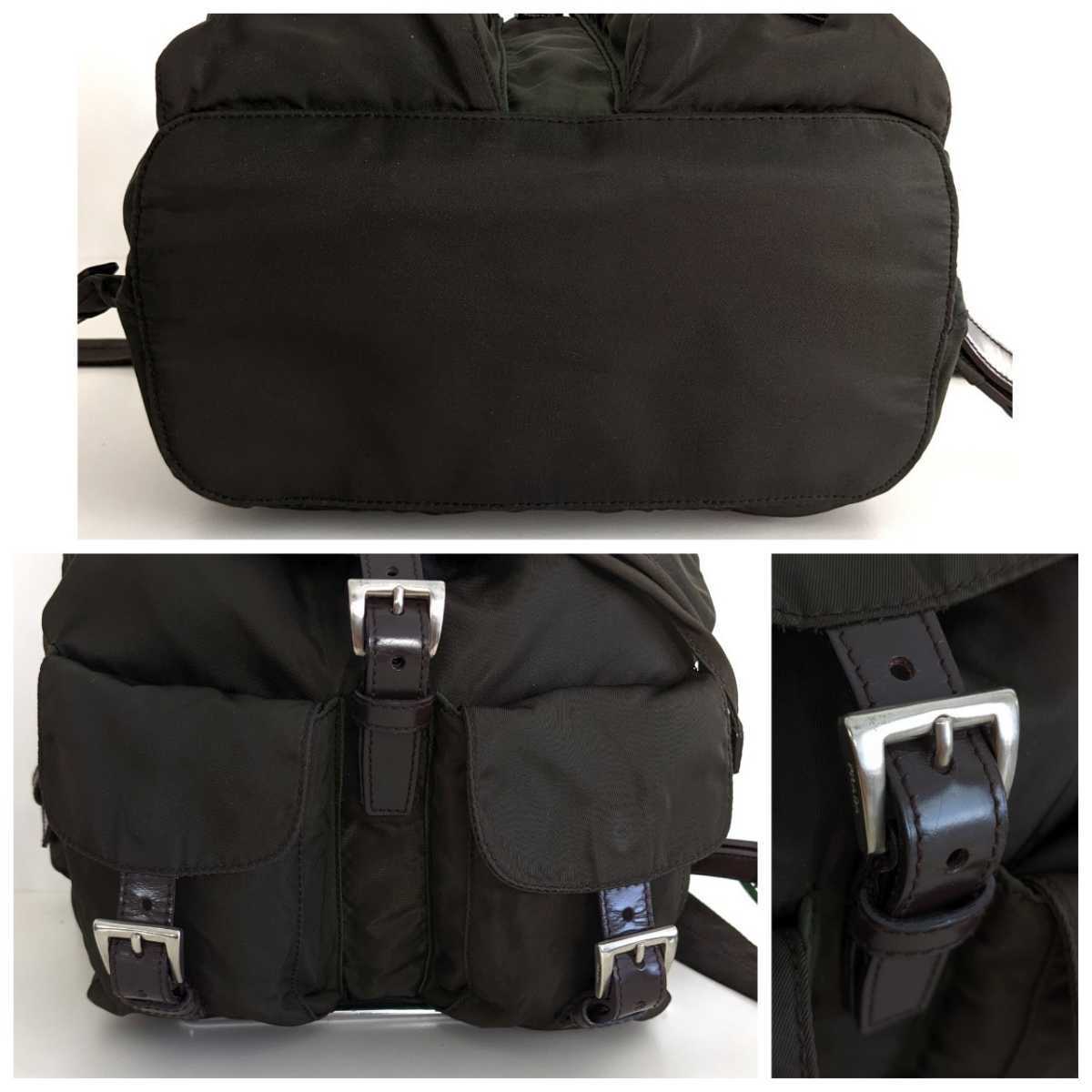 良品 PRADA プラダ ナイロン レザー ミニリュック バッグ 良品 PRADA プラダ ナイロン レザー ミニリュック バッグ