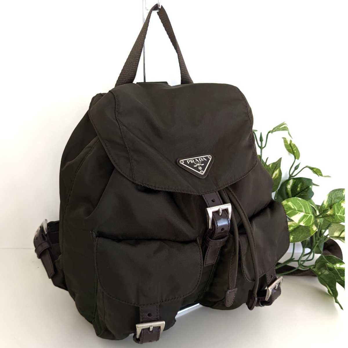 良品 PRADA プラダ ナイロン レザー ミニリュック バッグ 良品 PRADA プラダ ナイロン レザー ミニリュック バッグ