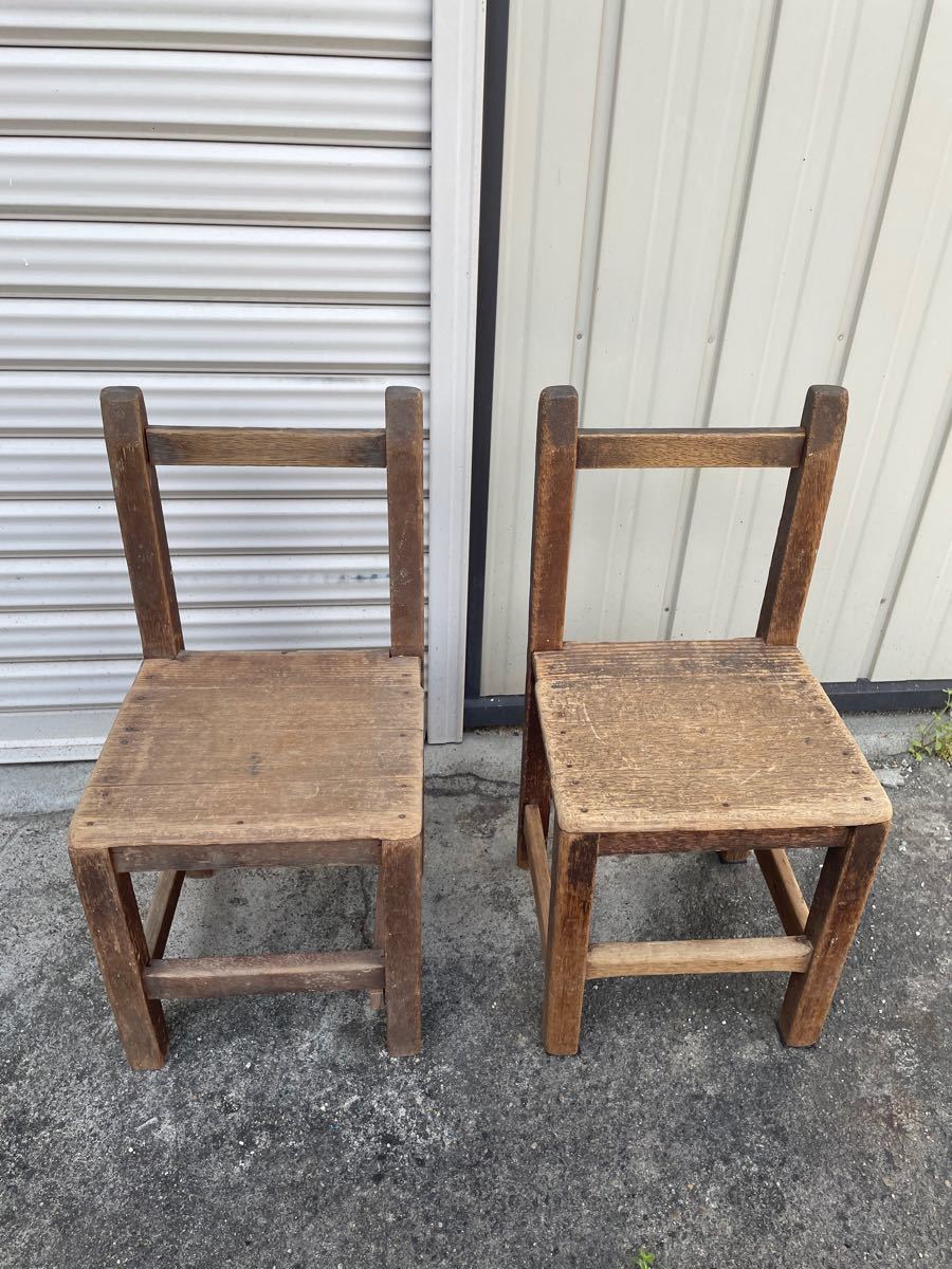 PayPayフリマ｜昭和レトロ アンティーク椅子 木製椅子 木の椅子 保育園 幼稚園 幼児椅子