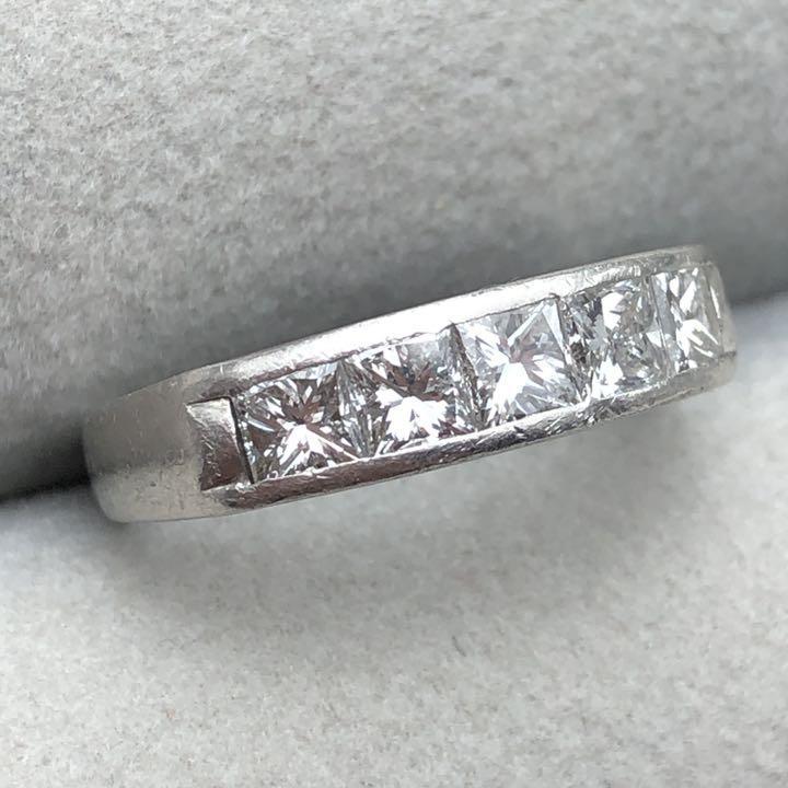 Pt900 天然ダイヤモンド 1ct 一文字 ストレート リング プラチナ 指輪