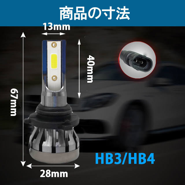 LEDヘッドライト (Mini6) HB4 DC12V 40W 8000ルーメン 6000K ホワイト 2本セット 1年保証_画像8