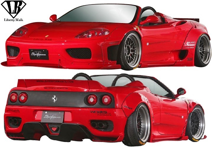 【M’s】Ferrari 360modena/Spider (1999y-2005y) LB-WORKS Ver.2 エアロキット 5P//FRP フェラーリ360 Liberty Walk リバティーウォーク_画像6
