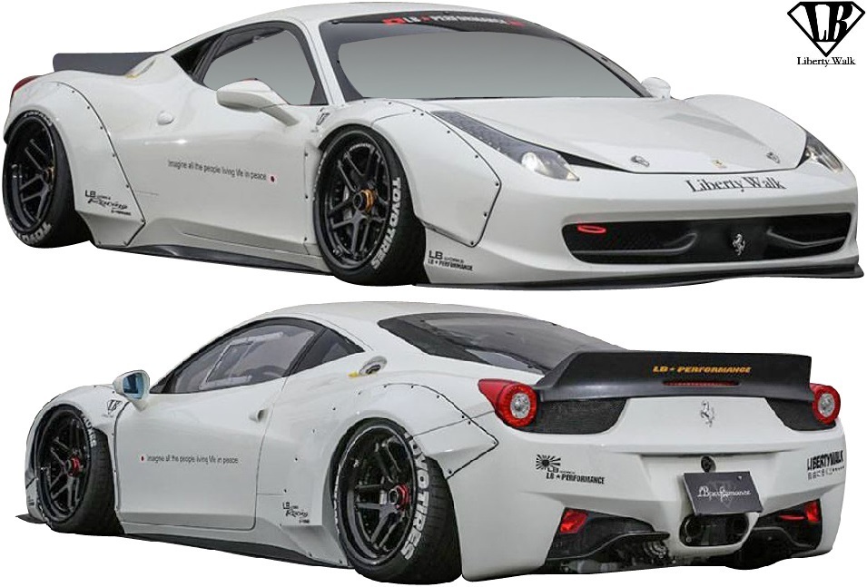 【M's】フェラーリ 458 (2009y-2015y) Liberty Walk LB-WORKS コンプリートボディキット 5点(L-type)／／カーボン+FRP リバティーウォーク_画像1