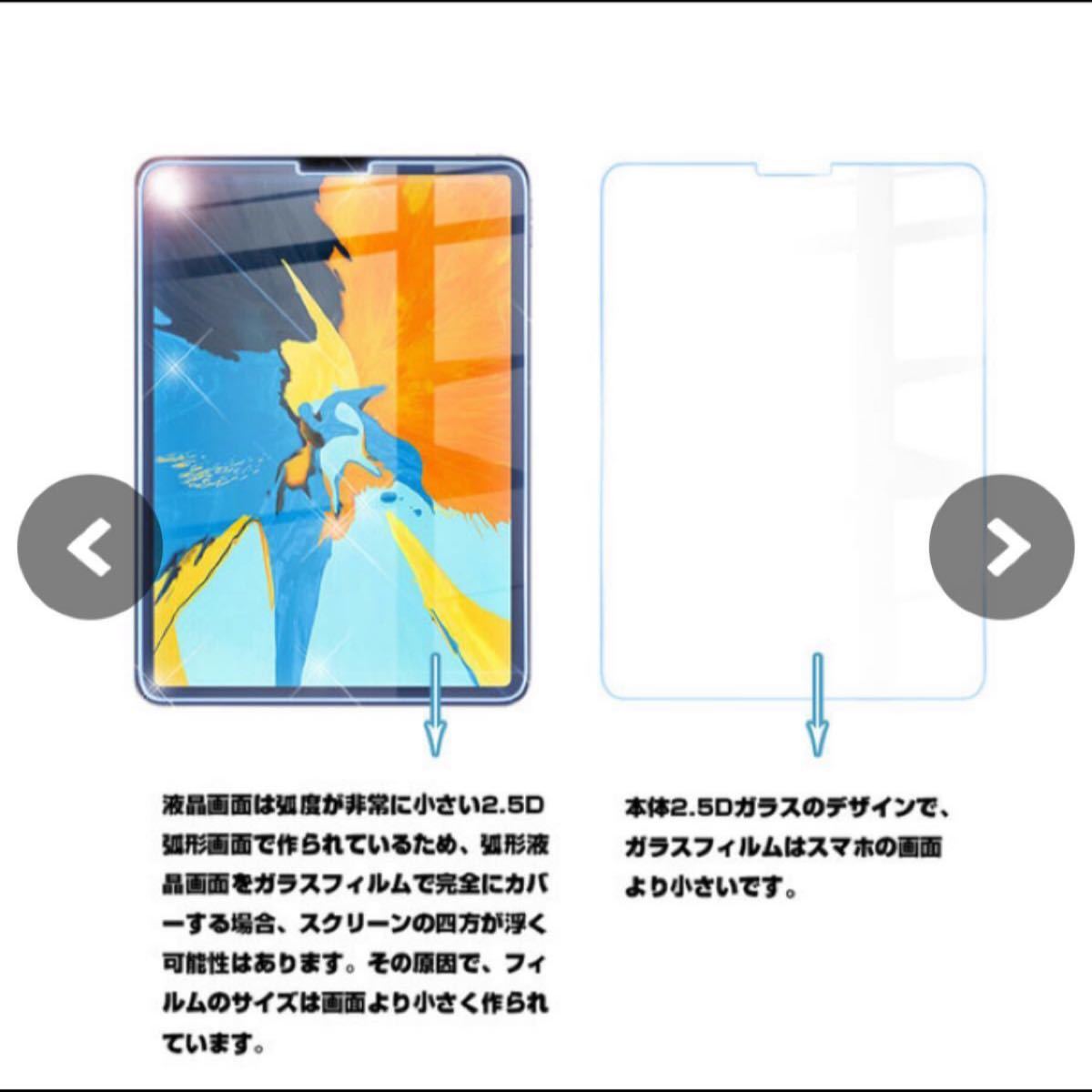 iPad Pro 11 インチ 強化ガラスフィルム iPad Pro 11 インチ ソフトフレーム保護シート 