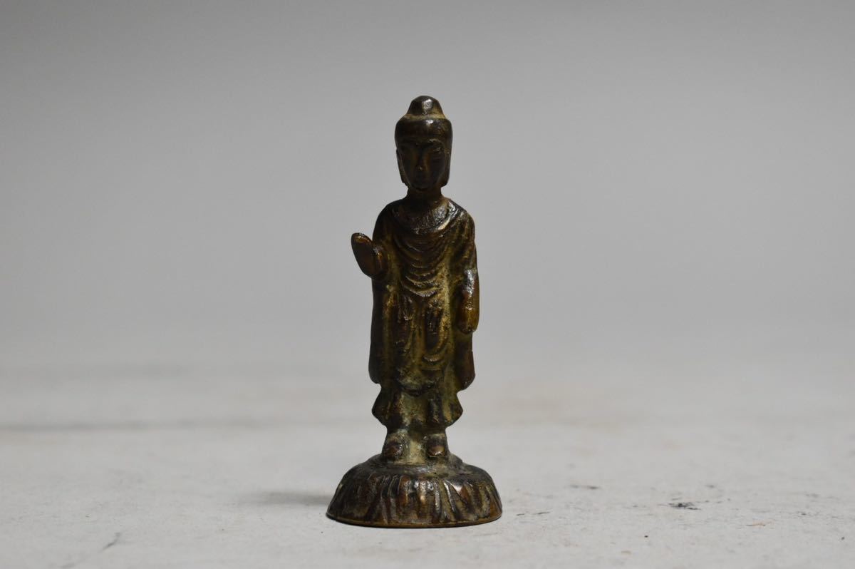 英】741 時代 銅鍍金佛像 中国美術 仏教美術 朝鮮 高麗 新羅 仏像 銅製