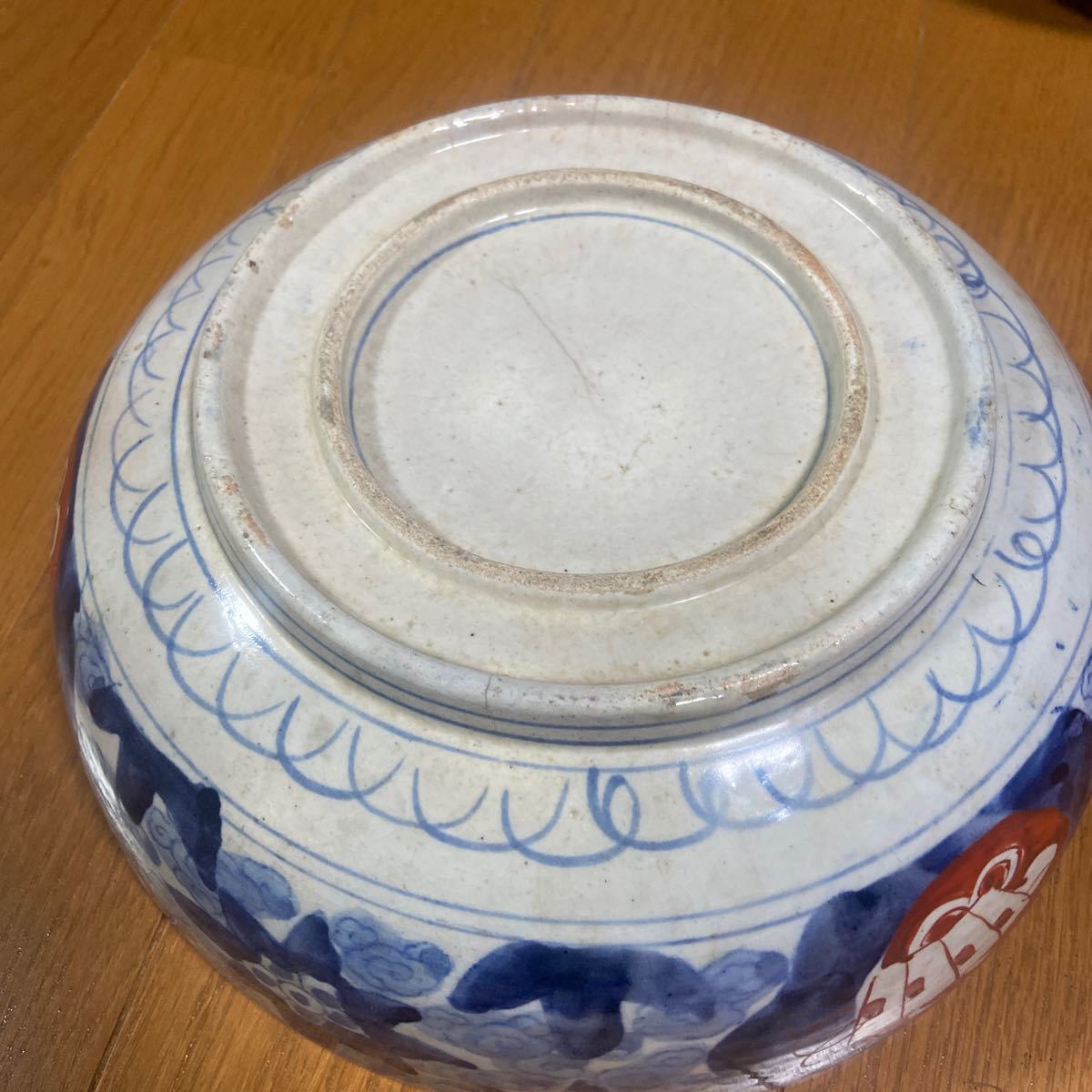 770『染付 楼閣 皿』萬暦 骨董品 古美術 古玩 アンティーク 陶芸