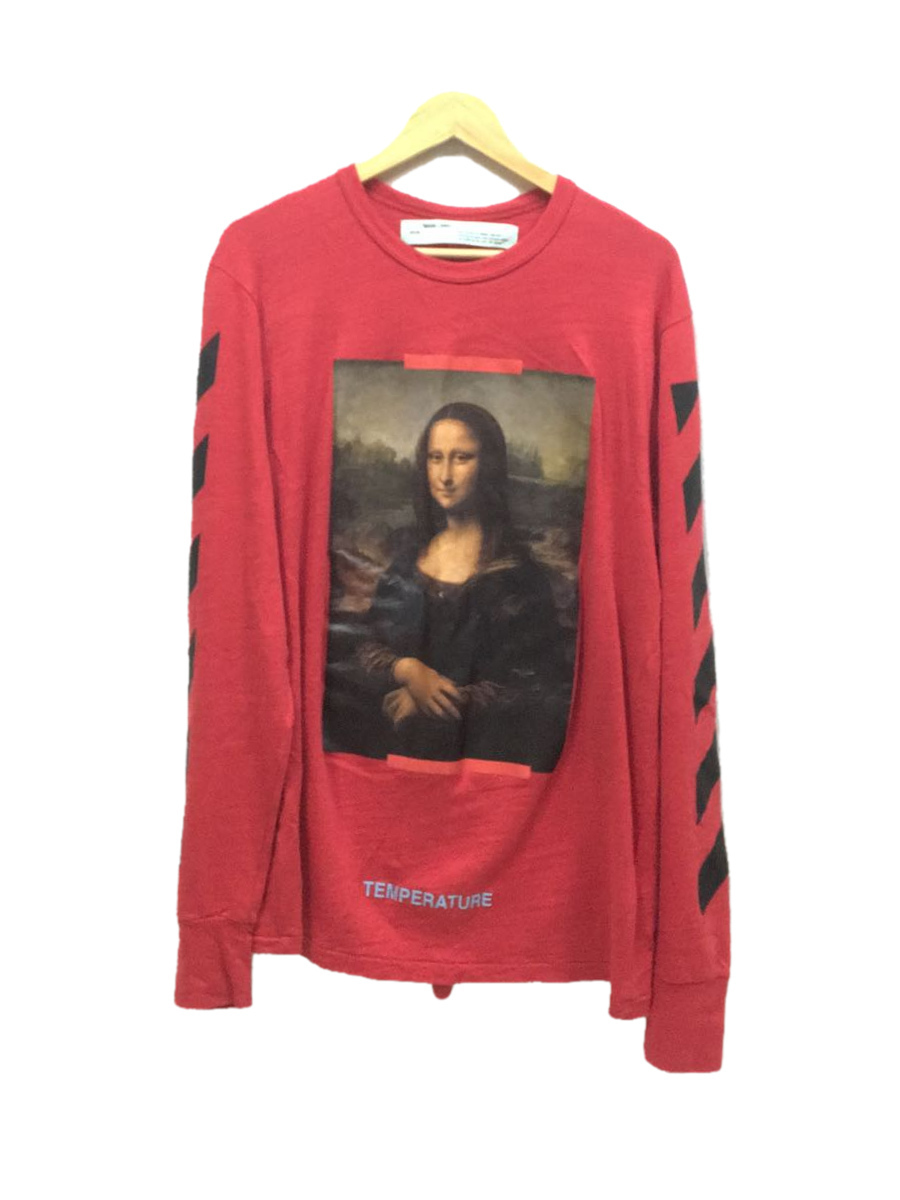 OFF-WHITE◇18SS/DIAG MONALISA L/S TEE/プリント割/モナリザ/長袖T