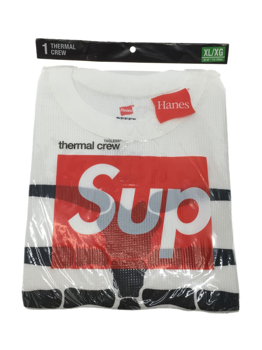 Supreme◇長袖Tシャツ/XL/コットン/ホワイト/Hanes Bones Thermal Crew