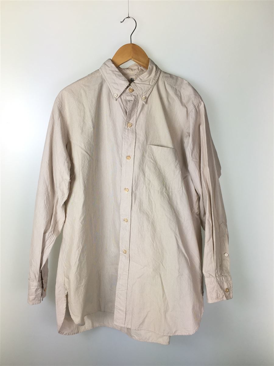 素敵な KAPTAIN SUNSHINE◆Finx Cotton Big Button-down Shirt/KS9SSH10/38/ベージュ/ストライプ Sサイズ