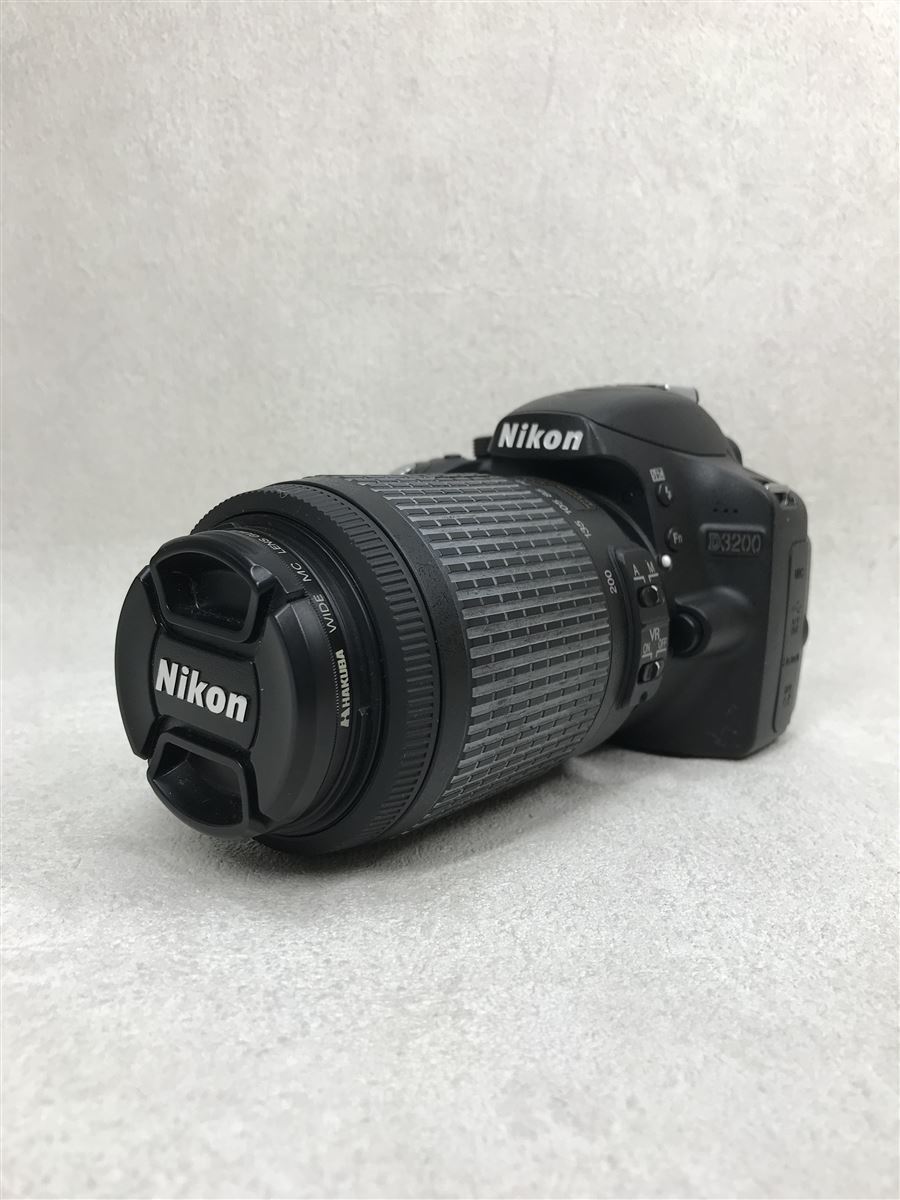 Nikon デジタル一眼カメラ 日本全国 送料無料 D3200 ブラック １着でも送料無料 200mm ダブルズームキット