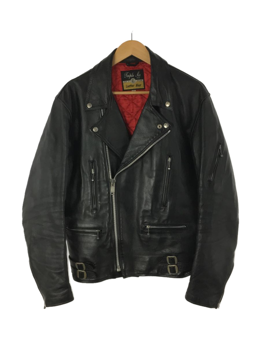 666 Leather Wear ダブルライダースジャケット イングランド製 レザー メーカー在庫限り品 人気満点 BLK 42