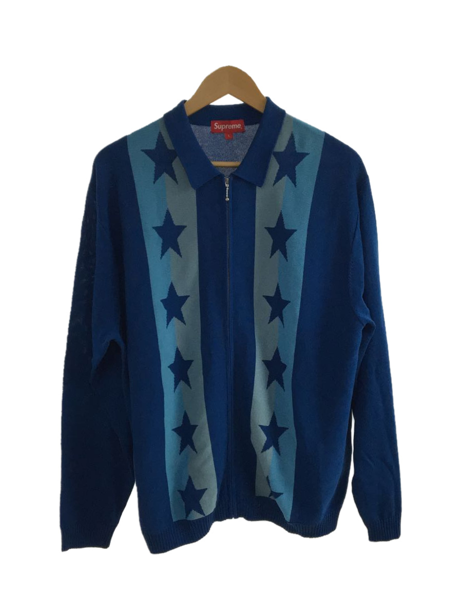 100％品質 Supreme◆20SS/Supreme poloセーター(薄手)/L/コットン/BLU/ sweater zipup Star Lサイズ