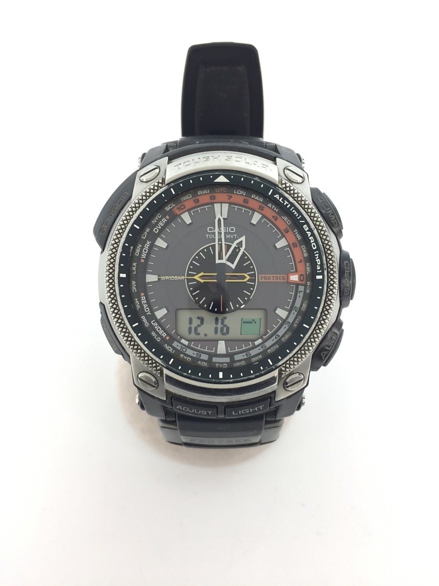注目のブランド CASIO◆ソーラー腕時計・PROTREK/デジアナ/ブラック/PRW-5000-1JF/2010年製 その他