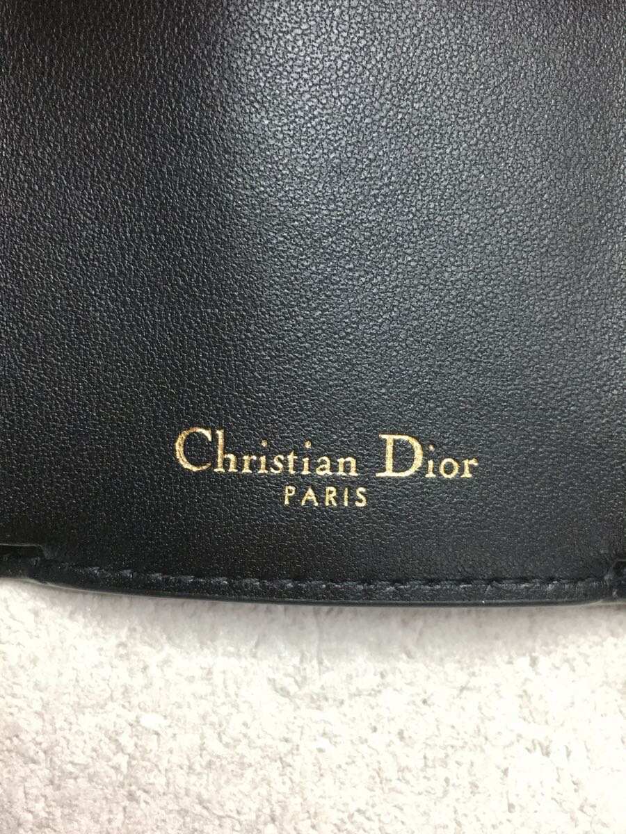 新品登場 Christian Dior◇SADDLE/サドルウォレット/コンパクトウォレット/カーフスキン/レザー/BLK/無地 -  www.uss.ma