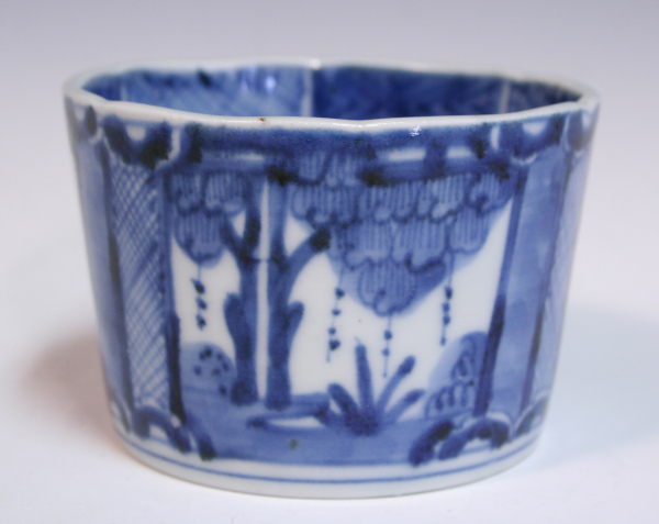 青**【SALE】古伊万里/染付樹木文蕎麦猪口/江戸時代(そば猪口向付茶碗