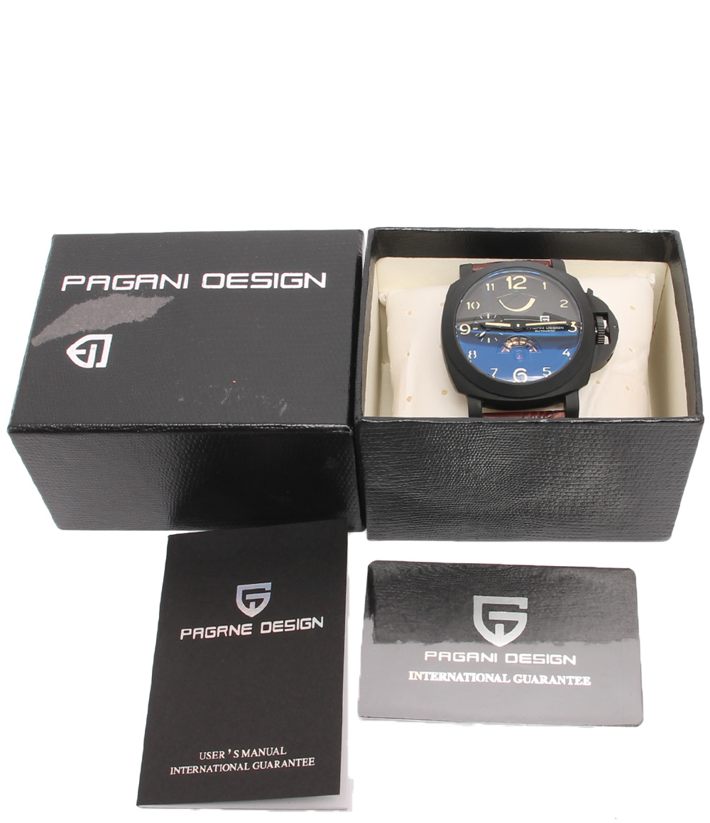 パガーニデザイン 腕時計 ミリタリーウォッチ 自動巻き ブラック PD-2716 メンズ PAGANI DESIGN_画像8