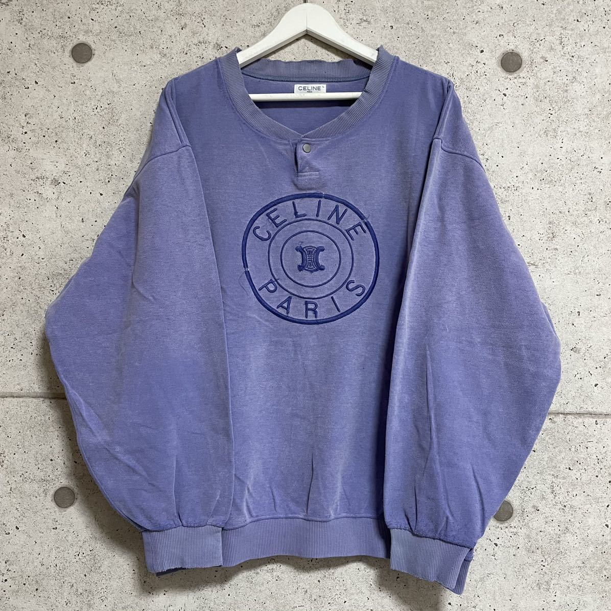 OLD CELINE オールド セリーヌ マカダム刺繍 ロゴ 長袖 Tシャツ OLD CELINE オールド セリーヌ マカダム刺繍 ロゴ 長袖 Tシャツ