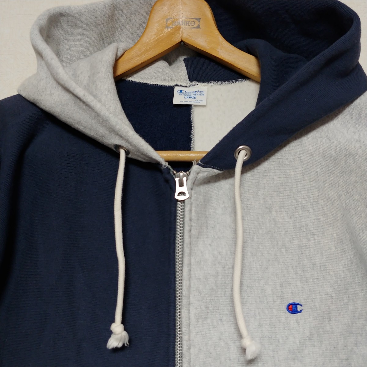 Champion BEAMS 別注 パネル ジップパーカー クレイジーパターン Champion BEAMS 別注 パネル ジップパーカー クレイジーパターン