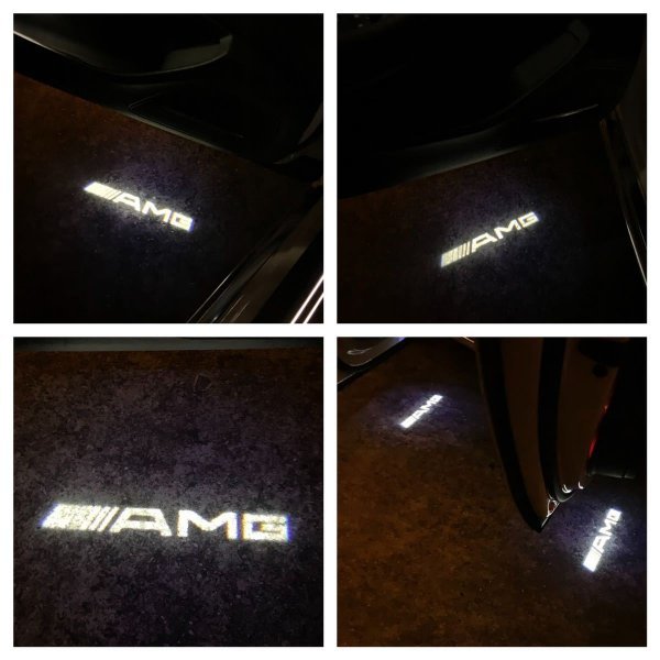 Mercedes Benz AMG ロゴ カーテシランプ LED 純正交換 GT/CLA/CLS/E/S クーペ プロジェクター ドア ライト メルセデス ベンツ C118/C257_画像2