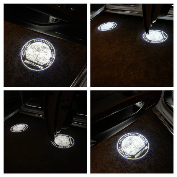 Mercedes Benz AMG ロゴ カーテシランプ LED 純正交換 W220 R230 S/SL クラス プロジェクタードア ライト メルセデス ベンツ エンブレム_画像1