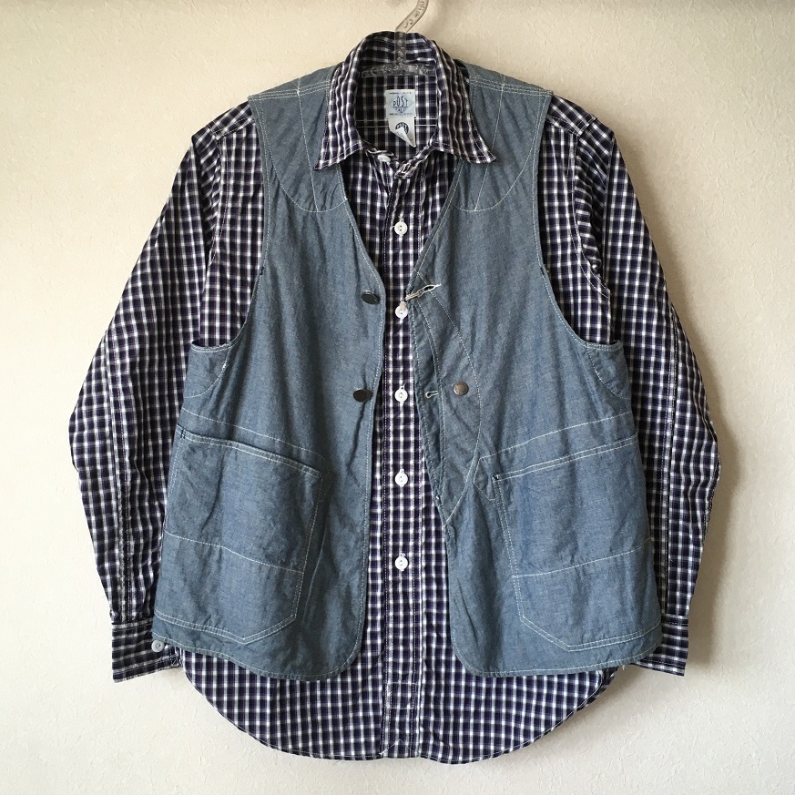 美品 Engineered Garments Upland Vest Blue Chambray アップランド シャンブレー 