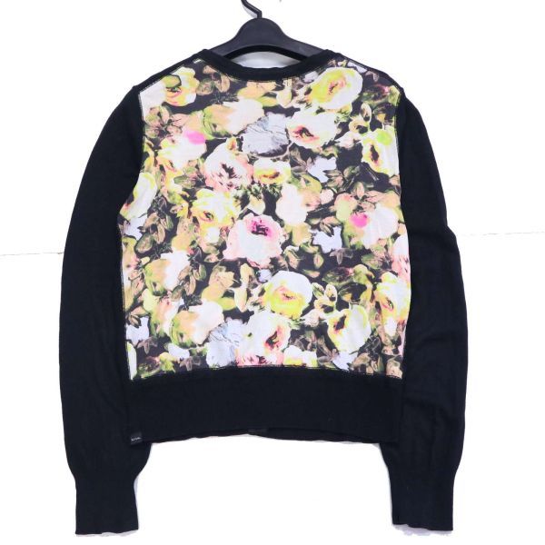 美品】ポールスミス / 毛絹混 花柄 デザイン ニットカーディガン 切替