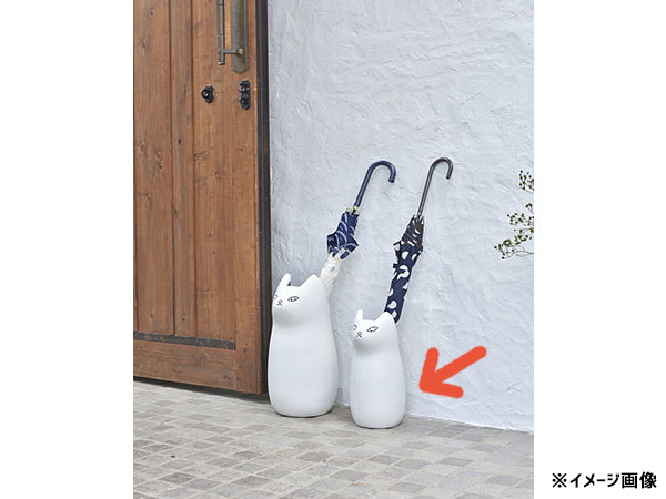 東谷 傘立て 陶器 猫 ねこ ホワイト 白 高さ約34.5cm おしゃれ アンブレラスタンド 小物入れ CLY-13WH あずまや メーカー直送 送料無料_画像5