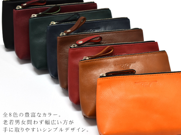 CALF カーフ 本革 レザーポーチ 【Sサイズ ブラウン brown】 日本製 カード入れ 皮革 小物入れ 皮革 Leather こげ茶_画像4