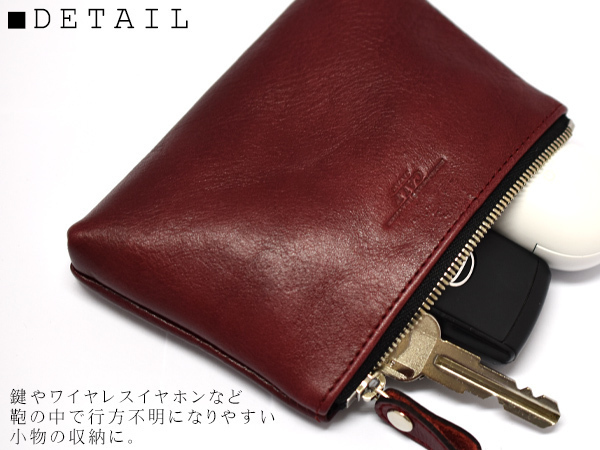 CALF カーフ 本革 レザーポーチ 【Sサイズ キャメル camel】 日本製 カード入れ 皮革 小物入れ 皮革 Leather 茶色_画像2