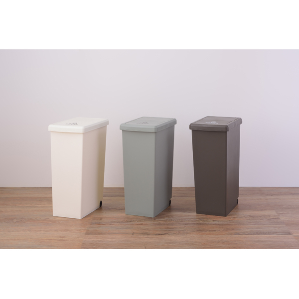  waste basket trash can dumpster stylish sliding pale 30L LFS-762WH white caster cover cover attaching kitchen free shipping 