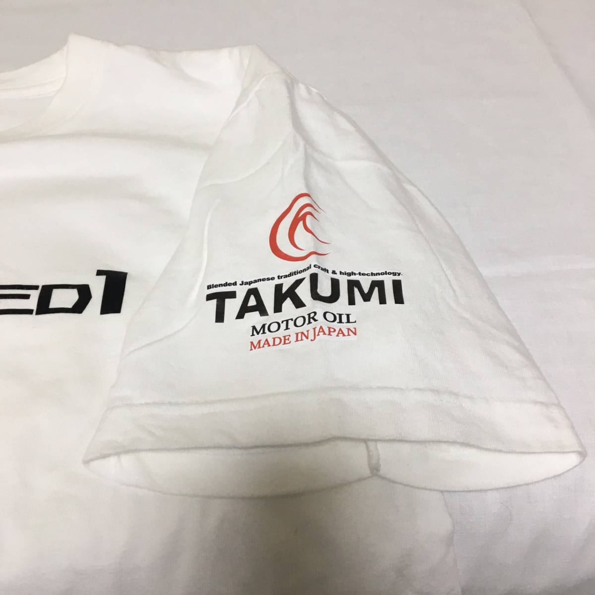 TAKUMIモーターオイル オリジナルTシャツ (白) メンズ サイズL オリジナルグッズ ドリフト D1 スーパーGT 頭文字D_画像5